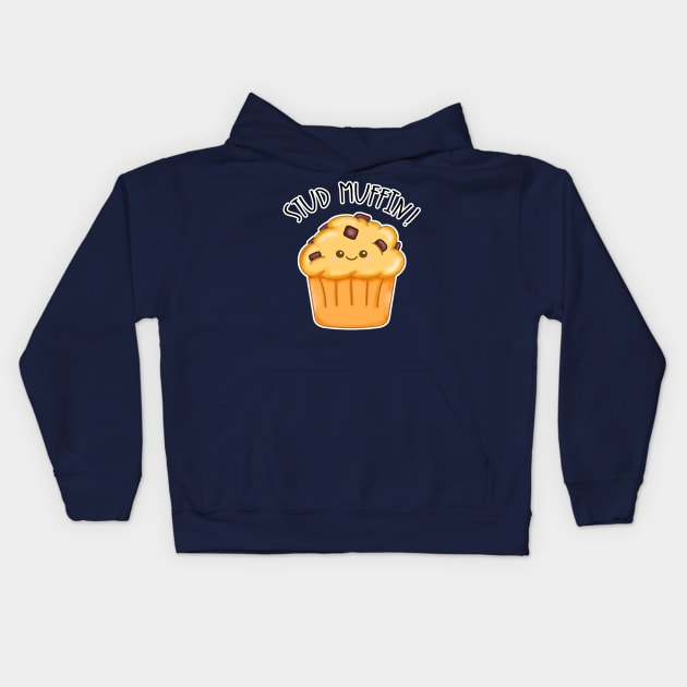 Kawaii Chocolate Chip Stud Muffin Kids Hoodie by bolincradleyart